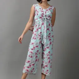 SHOWOFF Sea Green Printed A-Line Jumpsuit-picture-26
