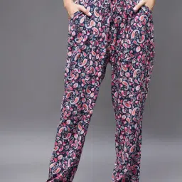 Miss Chase Navy & Pink Rayon Printed Pyjamas-picture-37