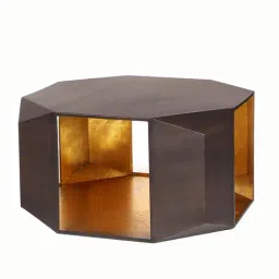 Home4U Origami Gold & Black Iron Coffee Table-image-67