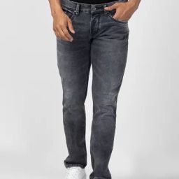 Spykar Charcoal Black Cotton Regular Fit Jeans-image-46