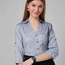 Style Quotient Grey Cotton Textured Shirt-image-13
