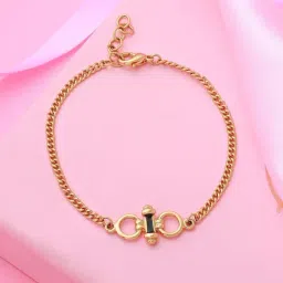 Estele Gold-Plated Black Enamel Bracelet for Women-31