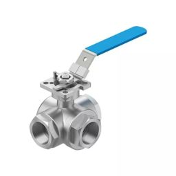 Festo Stainless Steel Ball Valve, Ball Valve, Threaded, NPT 1 1/2 NPTin, 32 mm, 63 bar Operating Pressure, VZBE-11/2-T-63-F-3T-F0507-M-V15V15-picture-12
