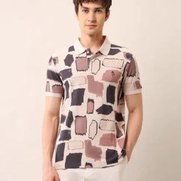 U.S. Polo Assn. Denim Co. Beige Cotton Slim Fit Printed Polo T-Shirt-picture-39