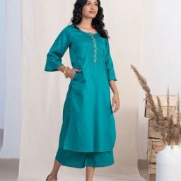 Akiso Jashn Blue Round Neck With Pintucks-image-30