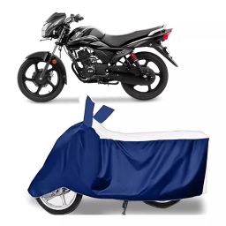Auto Pearl Two Wheeler Cover for TVS Victor New - White, Blue-image-96