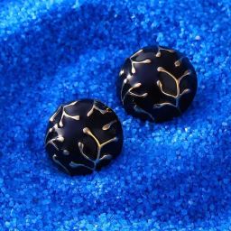 Sohi Cristal The Twig Black Stud Earrings for Women-picture-40