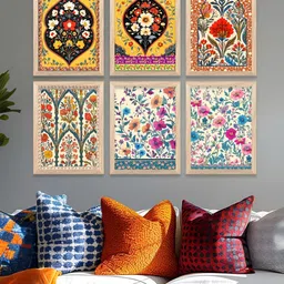 Kotart Brown & Yellow 6 and more Piece Wood Floral and Botanical Wall Paintings-image-89