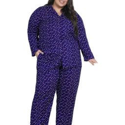 LASTINCH Blue Printed Shirt Pyjamas Set-image-63