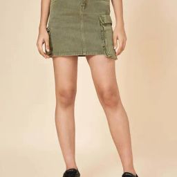Coolsters by Pantaloons Girls Loden Green Cotton Solid Skirts-image-53