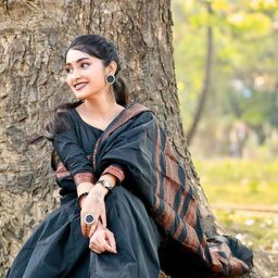 CaniBani Black Silk Blend Banarasi Sarees-image-75
