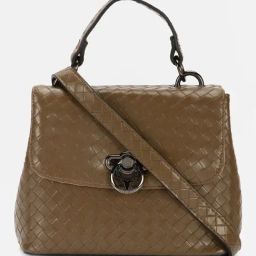 Allen Solly Brown Textured Free Size Sling Handbag-5