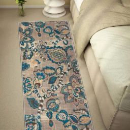 Welspun Blissful Brown Polyester 400 GSM Anti Skid Runner-image-45