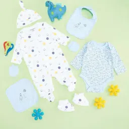 Pantaloons Baby Boys Blue & White Cotton Printed Full Sleeves Clothing Sets-picture-43