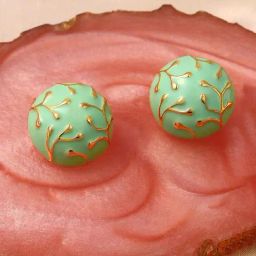 Sohi The Twig Green Stud Earrings for Women-image-11