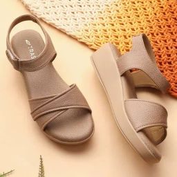 Trase Women's Beige Ankle Strap Wedges-image-101