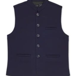 Cavio Kids Navy Solid Nehru Jacket-picture-26