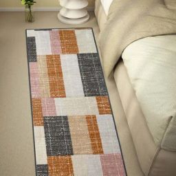Welspun Blissful Multicolor Polyester 400 GSM Anti Skid Runner-33