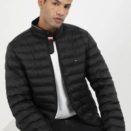 Tommy Hilfiger Black Polyester Regular Fit Quilted Jacket-image-19