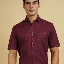 Allen Solly Men Slim Fit Spread Collar Conversational Printed Cotton Formal Shirt-image-21