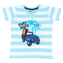 Bodycare Kids Sky Blue & White Printed T-Shirt-image-68