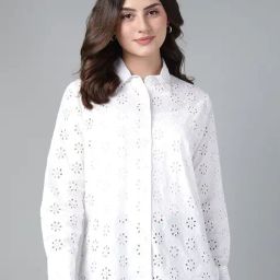 Hancock White Cotton Solid Shirt-image-36