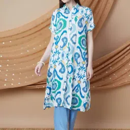 Melange By Lifestyle White Regular Fit Printed Kurtas-picture-8