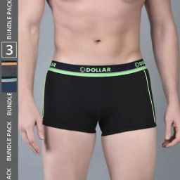 Dollar Bigboss Assorted Cotton Regular Fit Trunks - Pack Of 3-picture-25