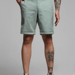 Jack & Jones Green Cotton Regular fit Solid Shorts-picture-25