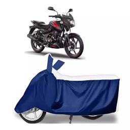 Auto Pearl Two Wheeler Cover for Bajaj Pulsar 125 Neon - White, Blue-image-55