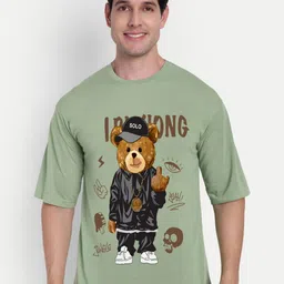 BENNY BROOKS Men Graphic Printed Round Neck Cotton Oversized T-shirt-picture-3