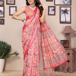 Lookmark Floral Printed Saree-image-39