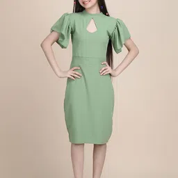 STARWORD Flutter Sleeves A-Line Midi Dress-image-77