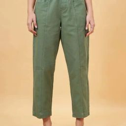 Honey by Pantaloons Duck Green Cotton Plain Pants-image-45
