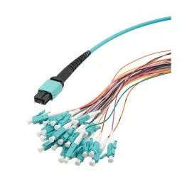 L-COM FIBRE CORD, MPO PLUG TO LC, 24FIBRES, 5M, MPM24OM3-09LCR-5-22