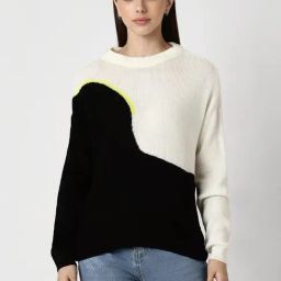 Van Heusen White & Black Plain Sweater-picture-22