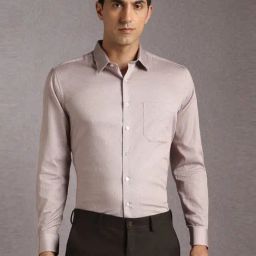 Louis Philippe Beige Cotton Slim Fit Printed Shirt-picture-30