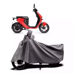 Auto Pearl Two Wheeler Cover with Bag for Vmoto Soco Super Soco Cumini, Silver-image-68