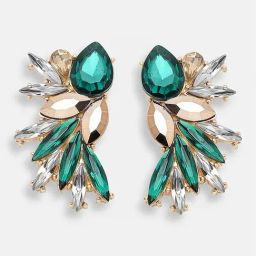 Sohi Gold Plated Party Designer Stone Drop Earrings-0