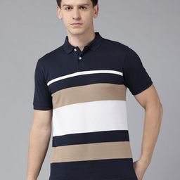 PERFKT-U Men Colourblocked Polo Collar T-shirt-image-2