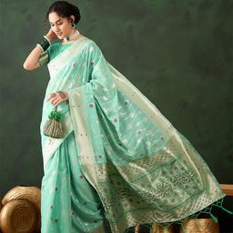 Sangria Woven Design Banarasi Saree With Blouse Piece-image-87