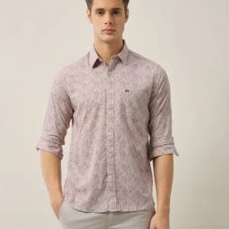 Arrow Sport Orange Cotton Slim Fit Floral Print Shirt-picture-26