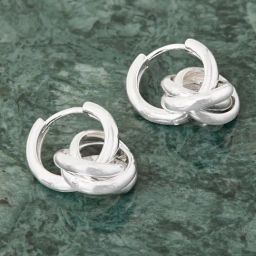 Accessorize London 925 Sterling Silver Plated Twisted Hoops-23