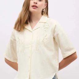 Styli Off White Cotton Regular Fit Embroidered Shirt-picture-36