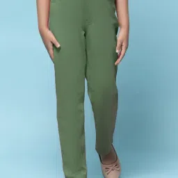 Biba Girls Moss Green Solid Jeggings-picture-46