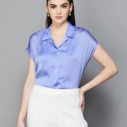 Code by Lifestyle Purple Regular Fit Shirt With Inner-image-20