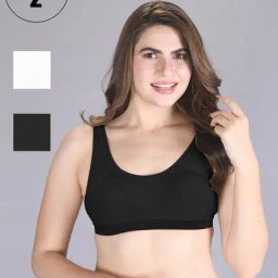Lux Venus White & Black Full Coverage Non-Wired Sports Bra - Pack of 2-picture-26