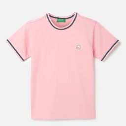 United Colors of Benetton Kids Pink Solid T-Shirt-image-53