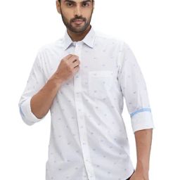Colorplus White Contemporary Fit Printed Shirt-image-77