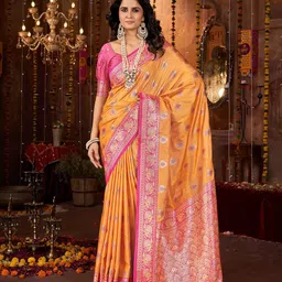 Mehrang Woven Design Zari Banarasi Saree-picture-14